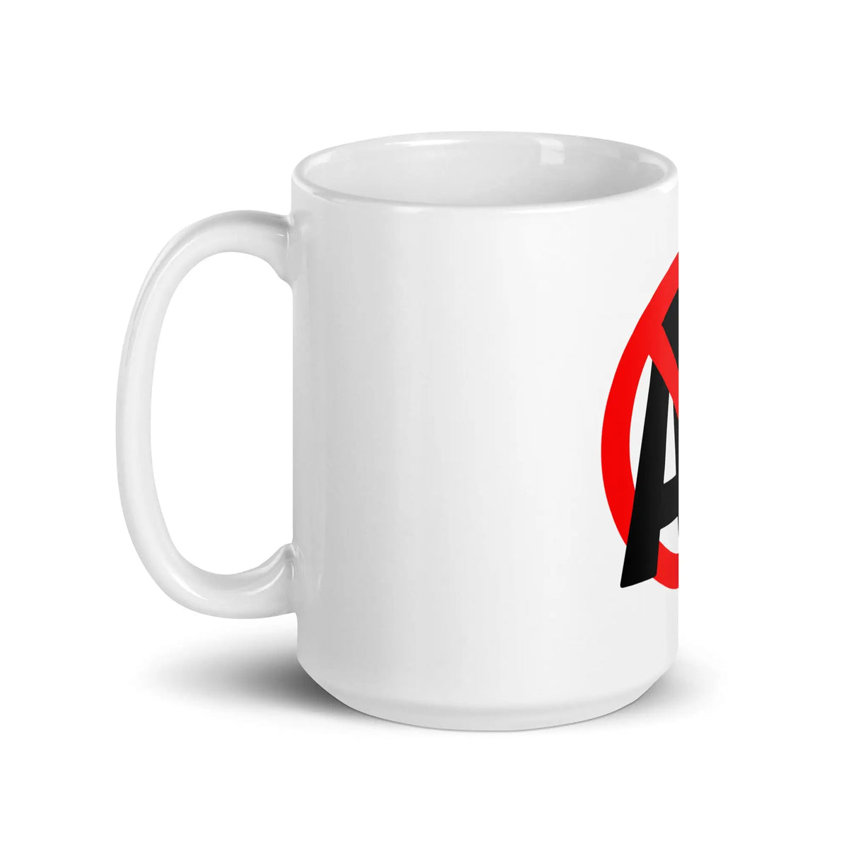 Stop AI in Black on White Glossy Mug