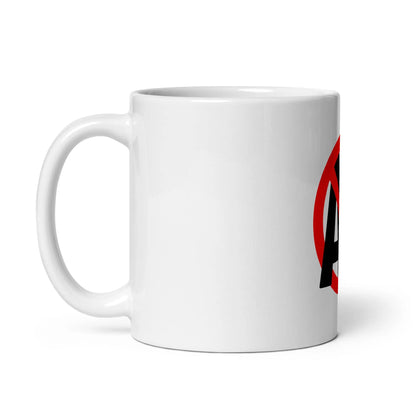 Stop AI in Black on White Glossy Mug