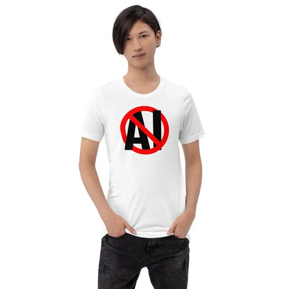 Stop AI in Black T-Shirt (unisex)