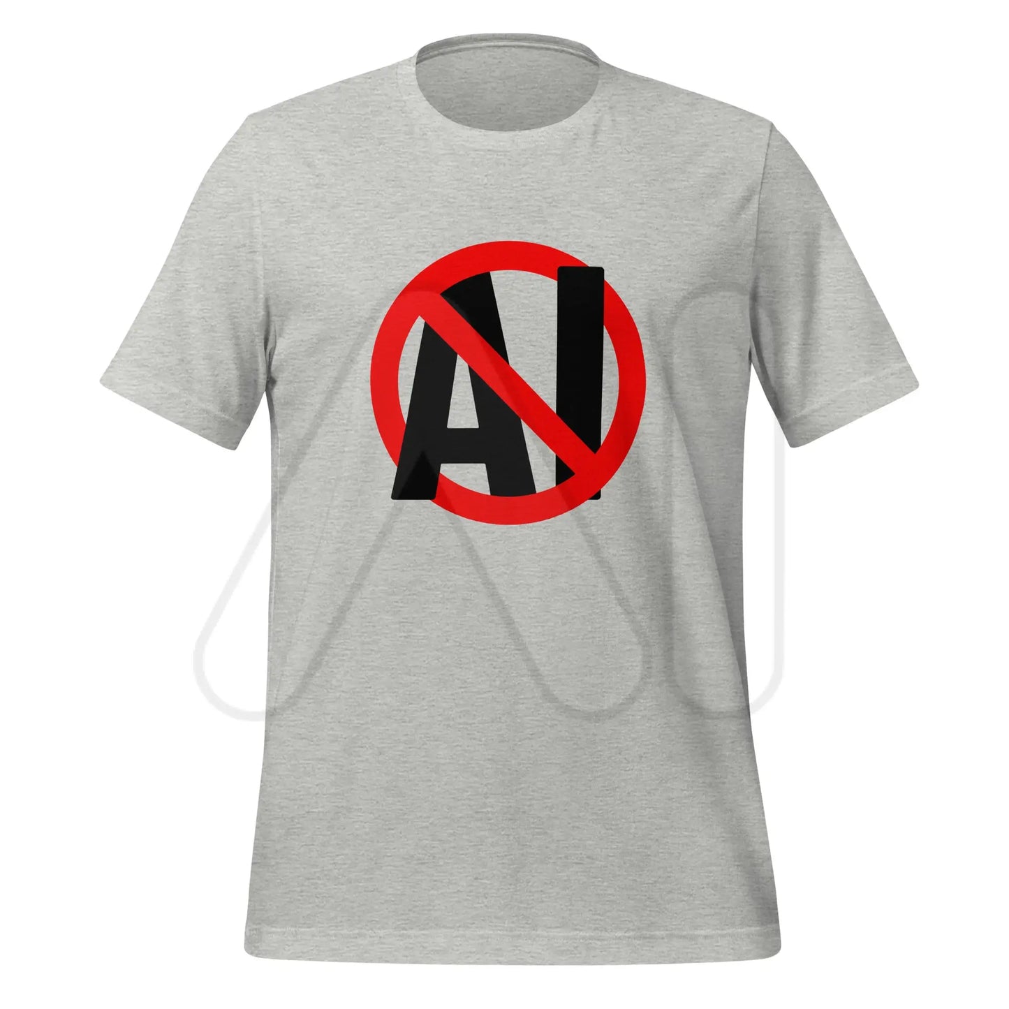 Stop AI in Black T-Shirt (unisex) - Athletic Heather / M