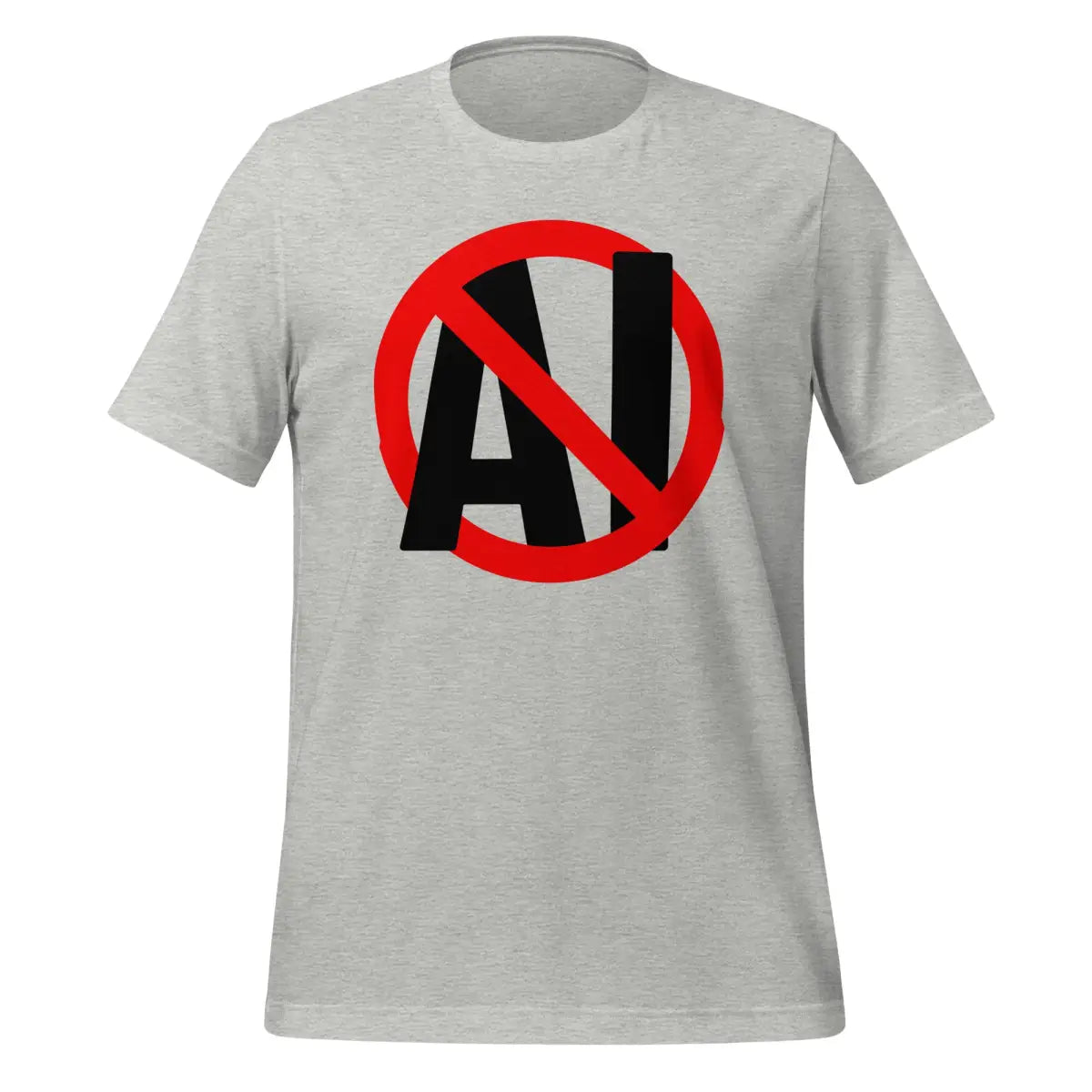 Stop AI in Black T-Shirt (unisex) - Athletic Heather / M