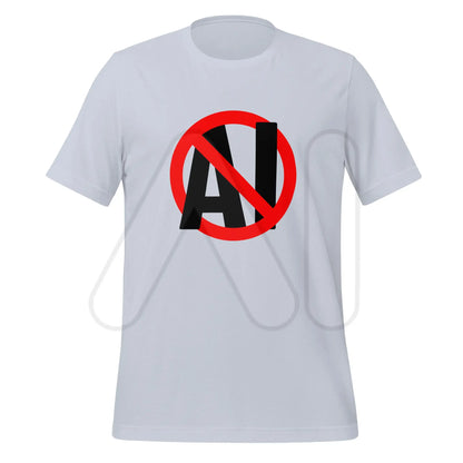 Stop AI in Black T-Shirt (unisex) - Light Blue / M