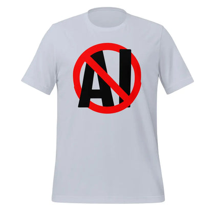 Stop AI in Black T-Shirt (unisex) - Light Blue / M