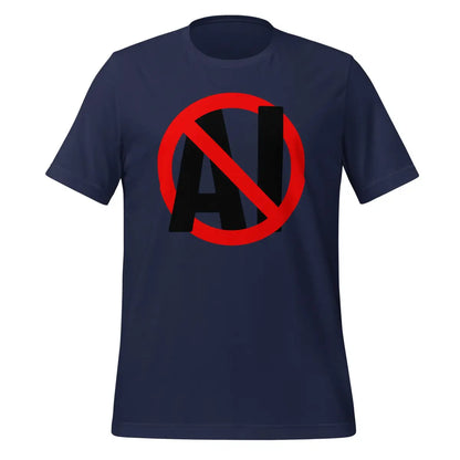 Stop AI in Black T-Shirt (unisex) - Navy / M