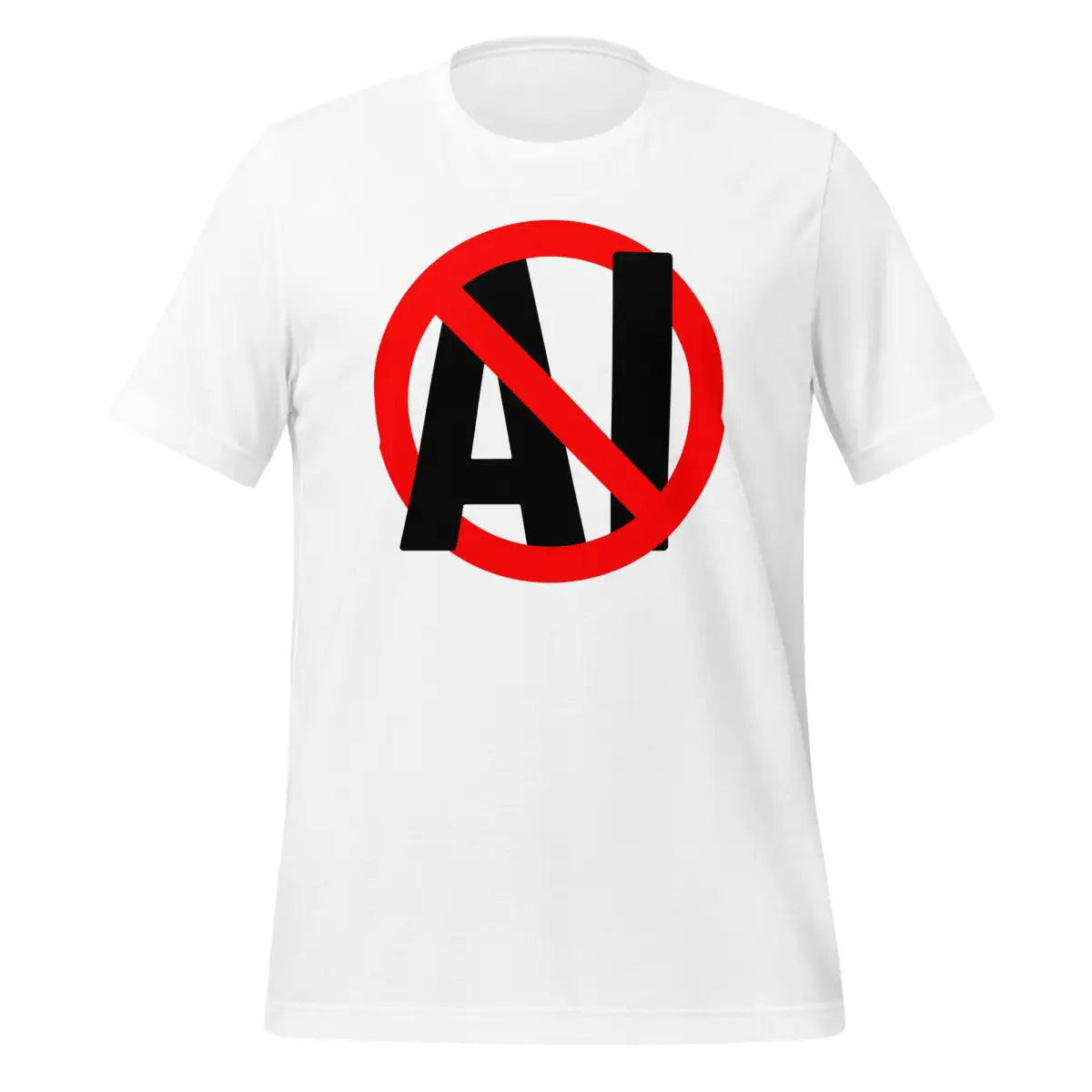 Stop AI in Black T-Shirt (unisex) - White / M