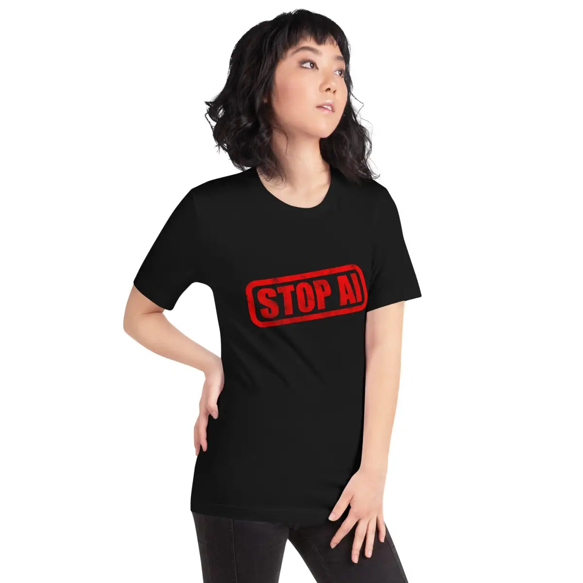 STOP AI Stamp T-Shirt (unisex)