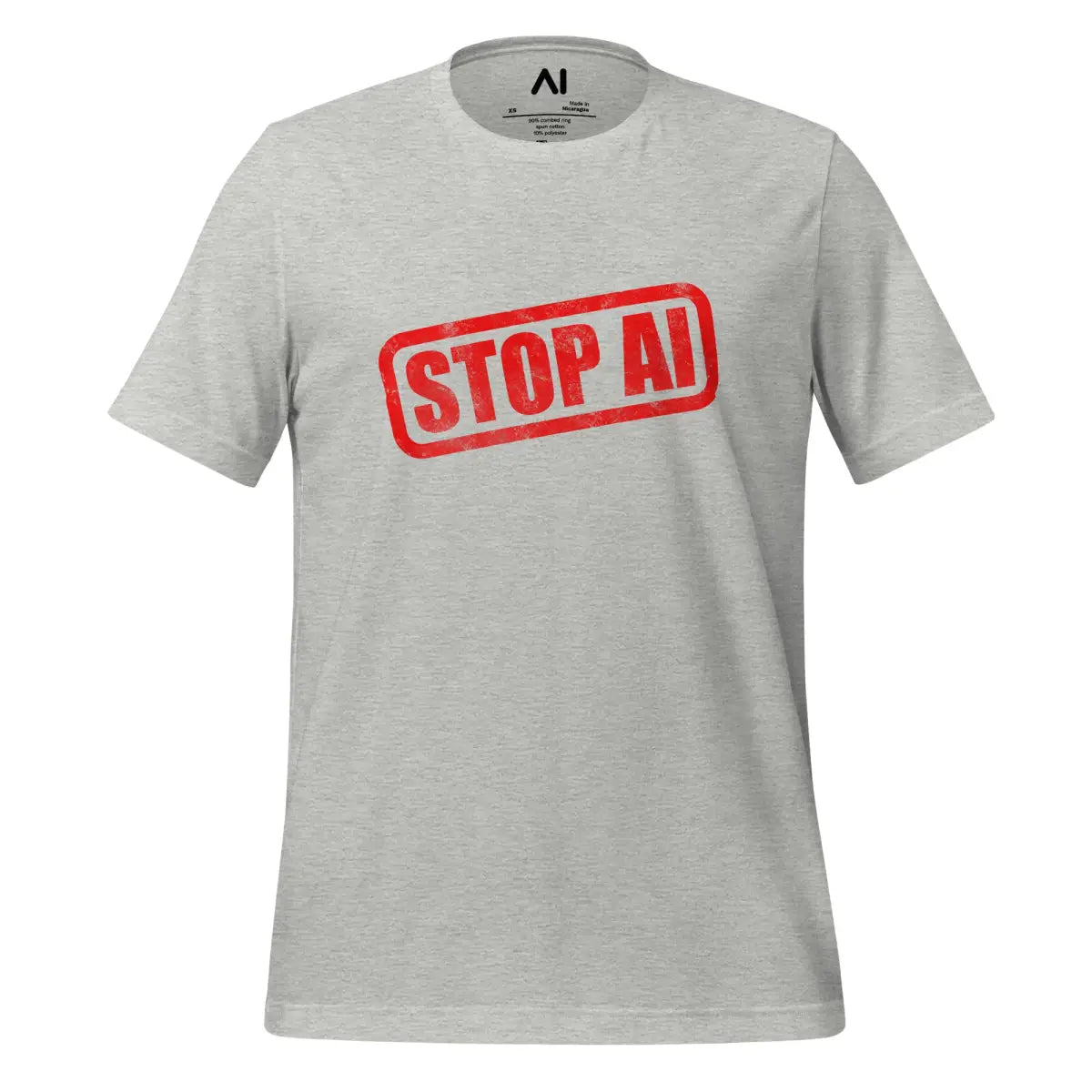 STOP AI Stamp T-Shirt (unisex) - Athletic Heather / M