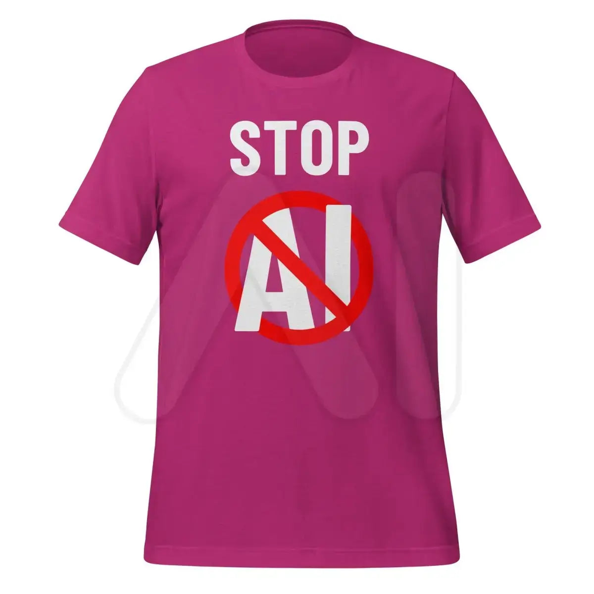 Stop AI T-Shirt 2 (unisex) - Berry / M