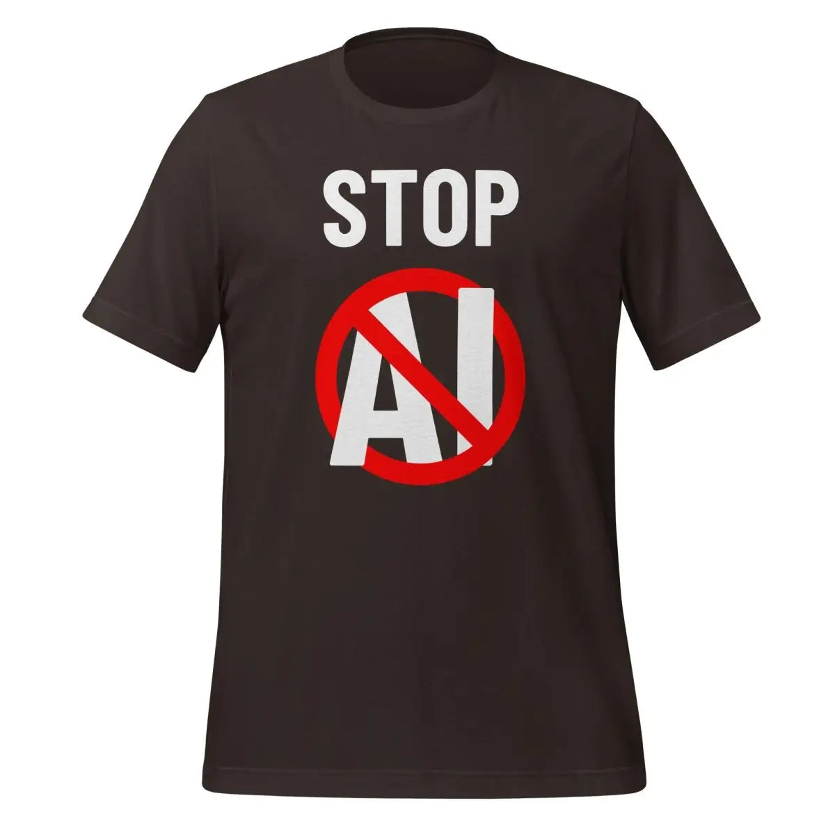 Stop AI T-Shirt 2 (unisex) - Brown / M