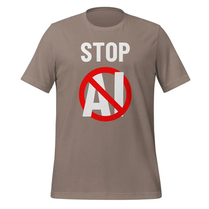 Stop AI T-Shirt 2 (unisex) - Pebble / M