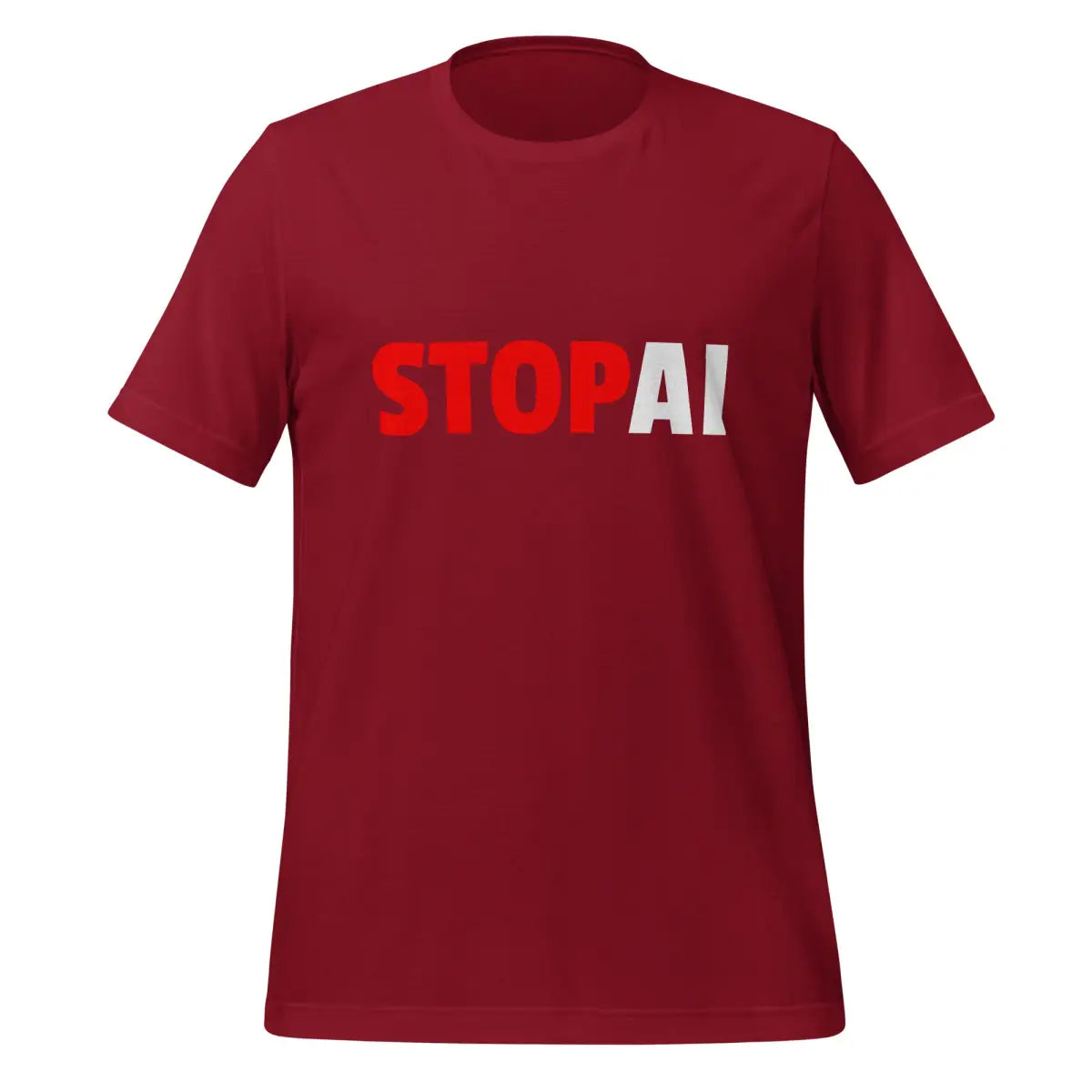 Stop AI T-Shirt 3 (unisex) - Cardinal / M