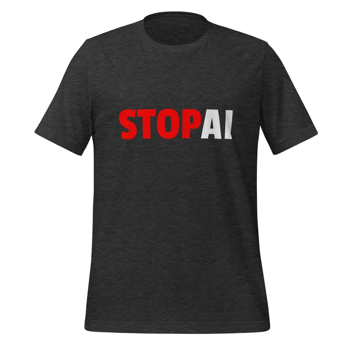 Stop AI T-Shirt 3 (unisex) - Dark Grey Heather / M