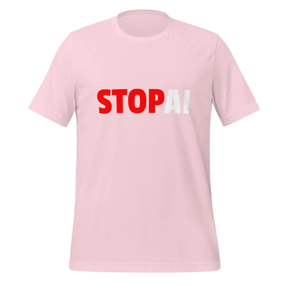 Stop AI T-Shirt 3 (unisex) - Soft Pink / M