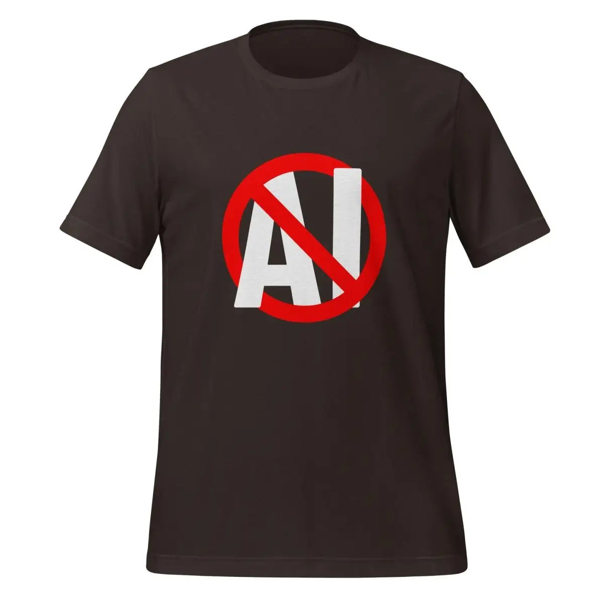 Stop AI T-Shirt (unisex) - Brown / M