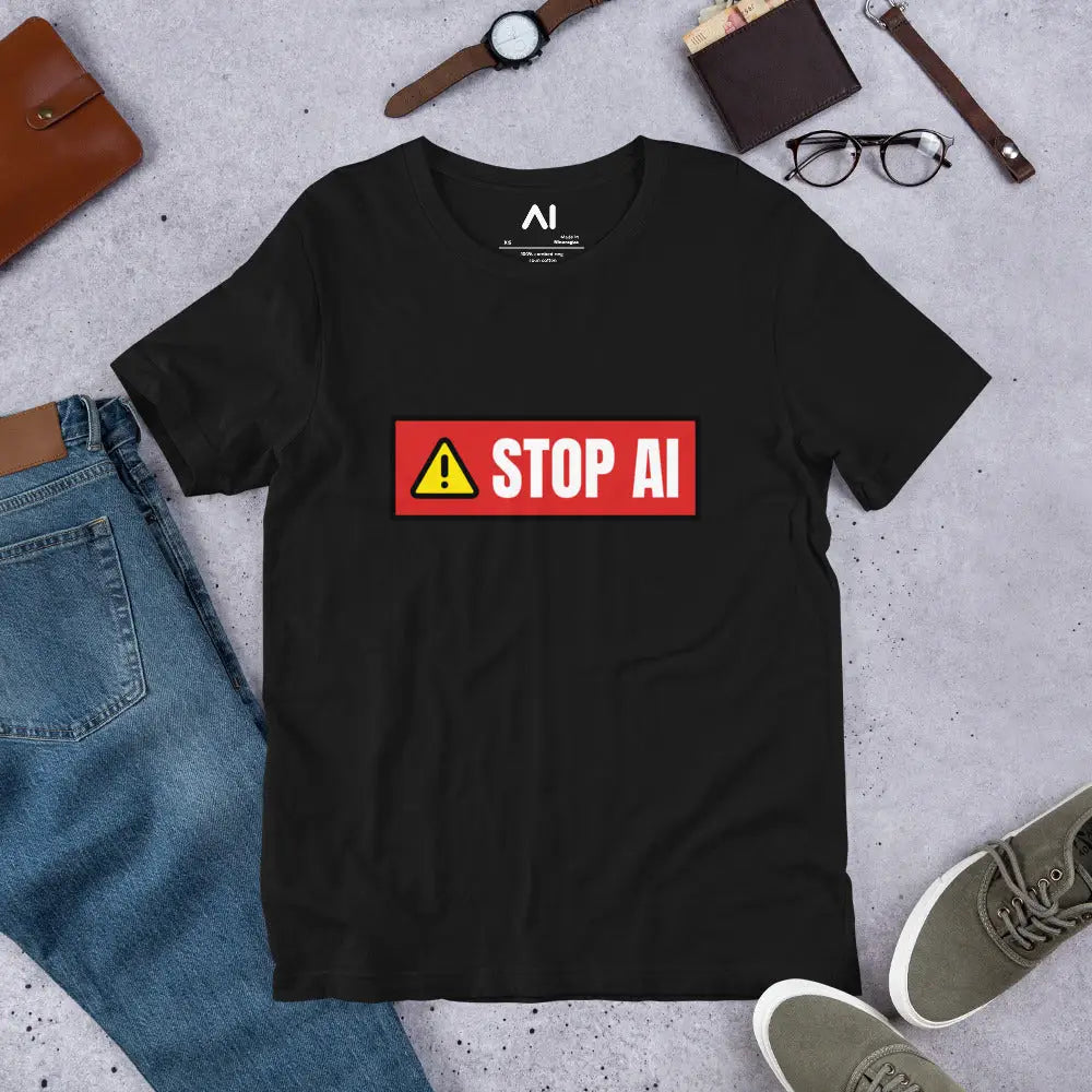 STOP AI Warning T-Shirt (unisex)