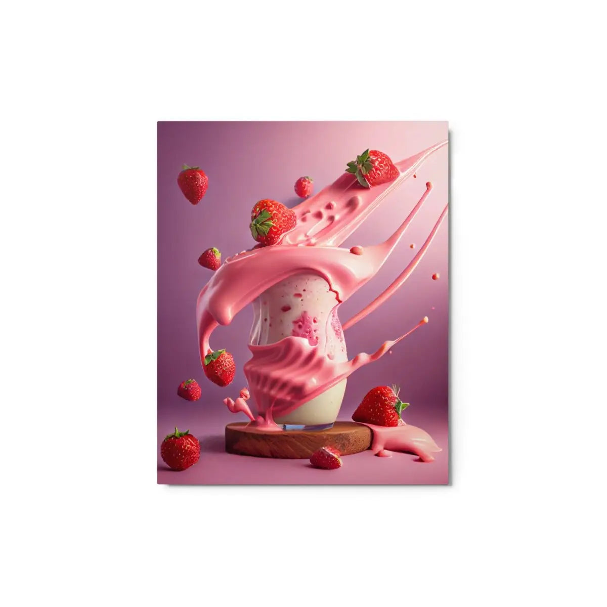 Strawberry Milkshake Metal Print - 8″×10″