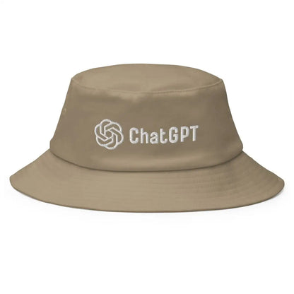 Stylized ChatGPT Logo Embroidered Bucket Hat - Khaki