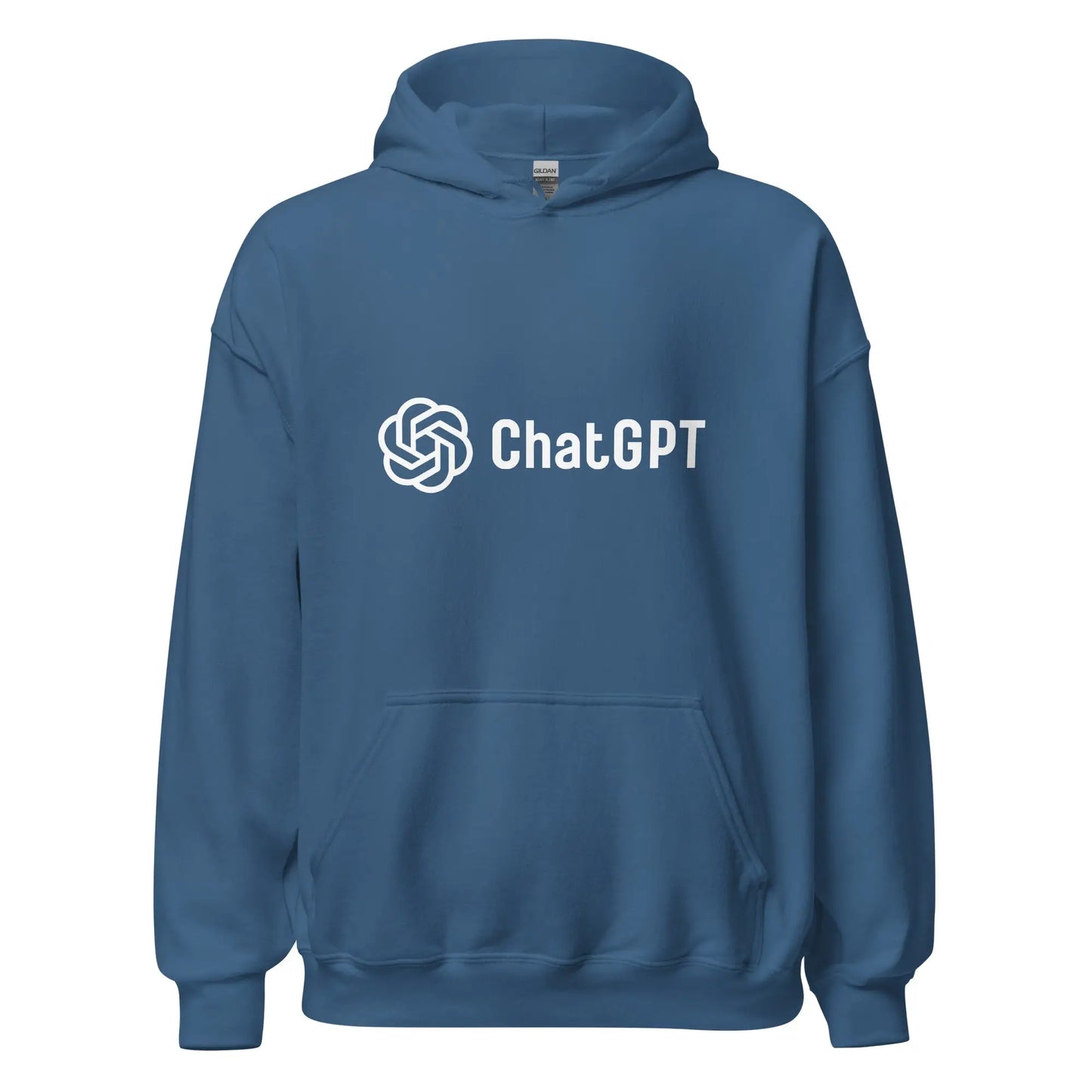 Stylized ChatGPT Logo Hoodie (unisex) - Indigo Blue / M