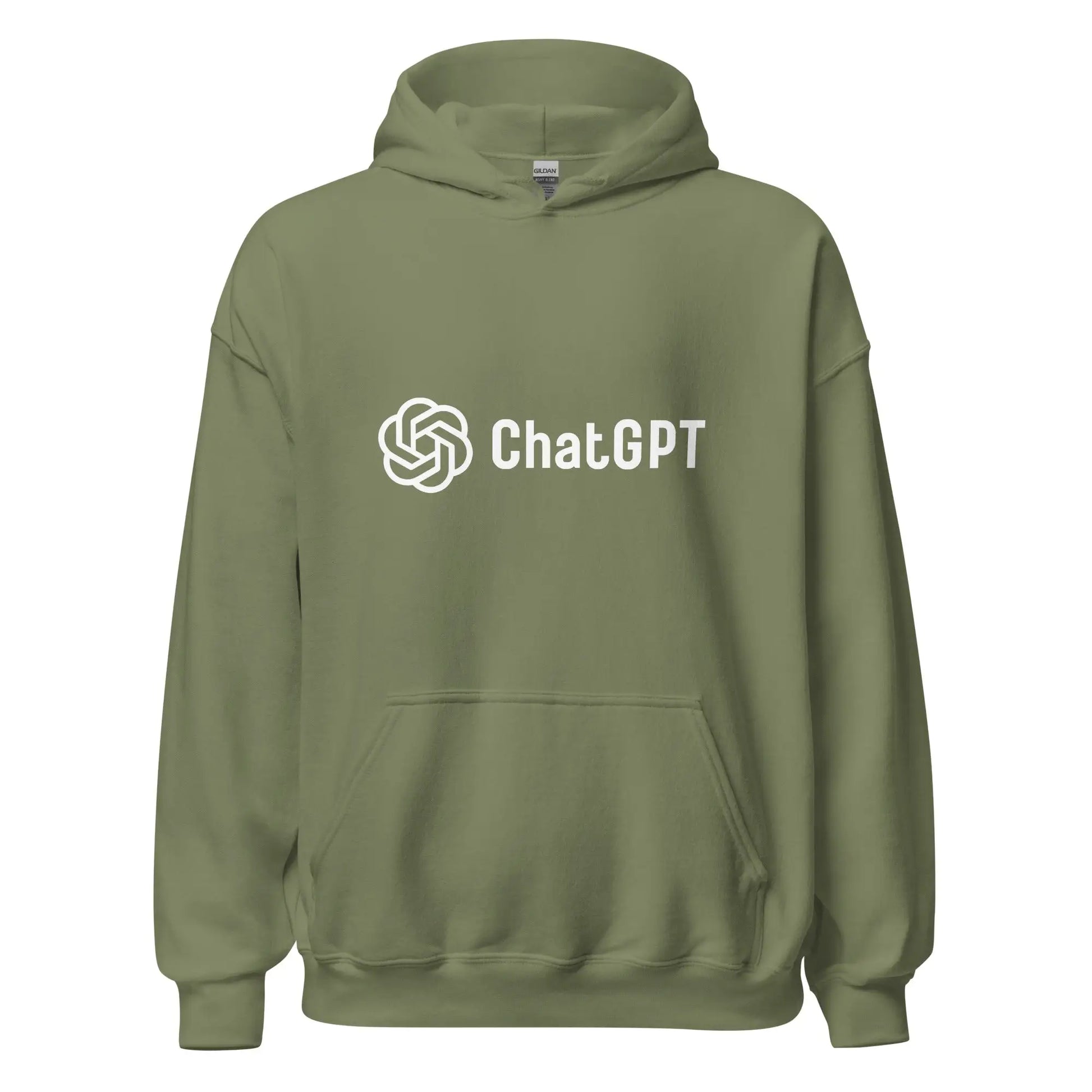 Stylized ChatGPT Logo Hoodie (unisex) - Military Green / M