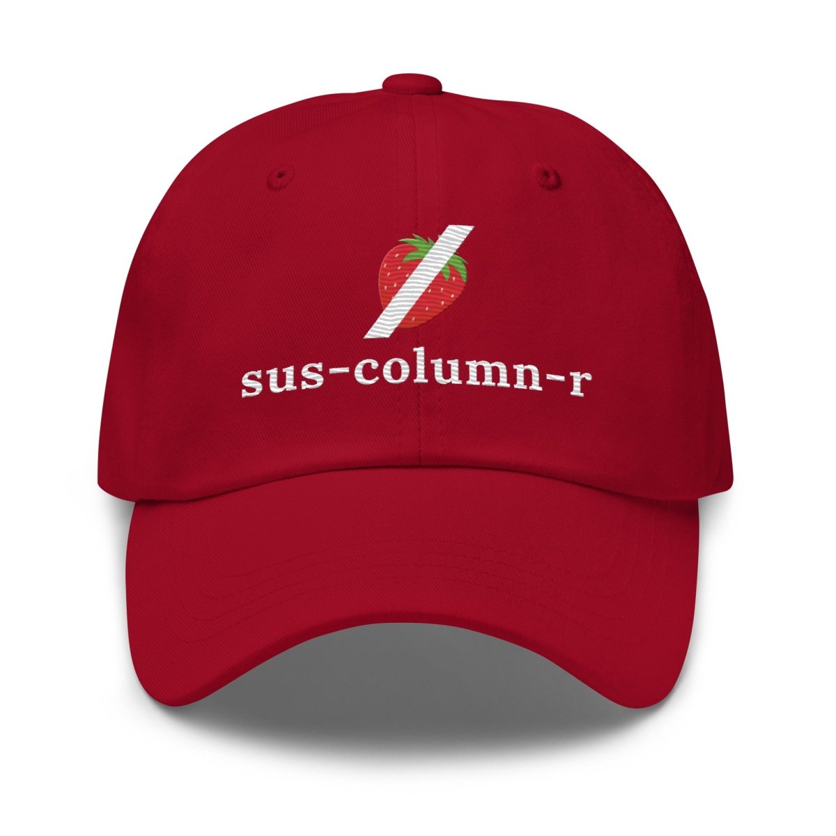 sus - column - r Grok NOT Strawberry True - Color Embroidered Cap - Cranberry - AI Store