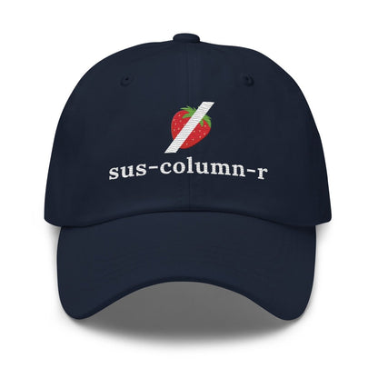 sus - column - r Grok NOT Strawberry True - Color Embroidered Cap - Navy - AI Store