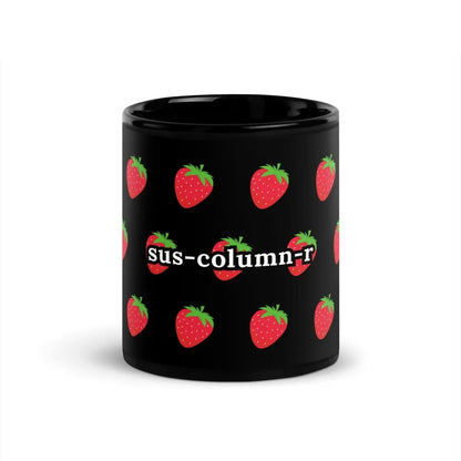 sus-column-r Strawberries Black Glossy Mug - 11 oz