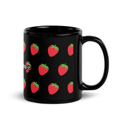 sus - column - r Strawberries Black Glossy Mug - 11 oz - AI Store