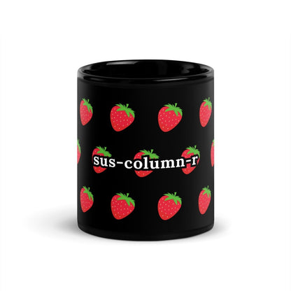 sus - column - r Strawberries Black Glossy Mug - 11 oz - AI Store