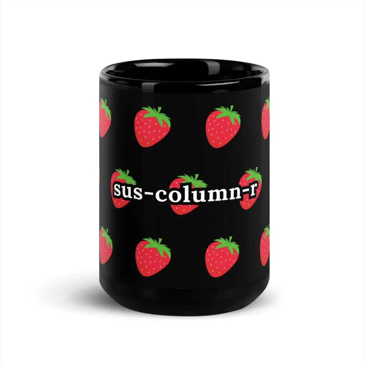 sus-column-r Strawberries Black Glossy Mug - 15 oz