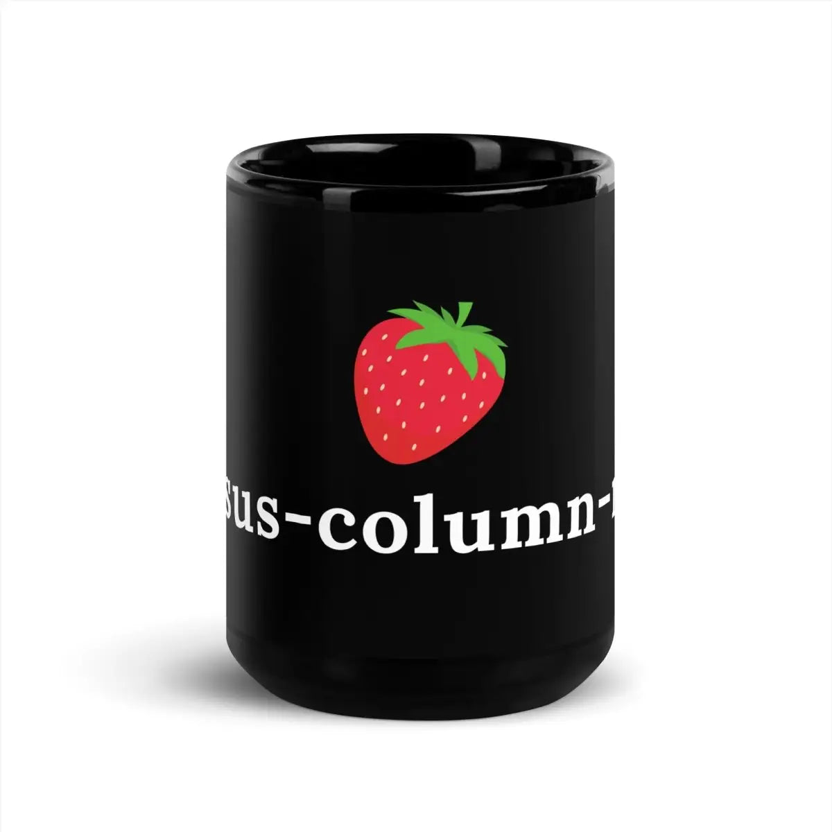 sus-column-r Strawberry Black Glossy Mug - 15 oz