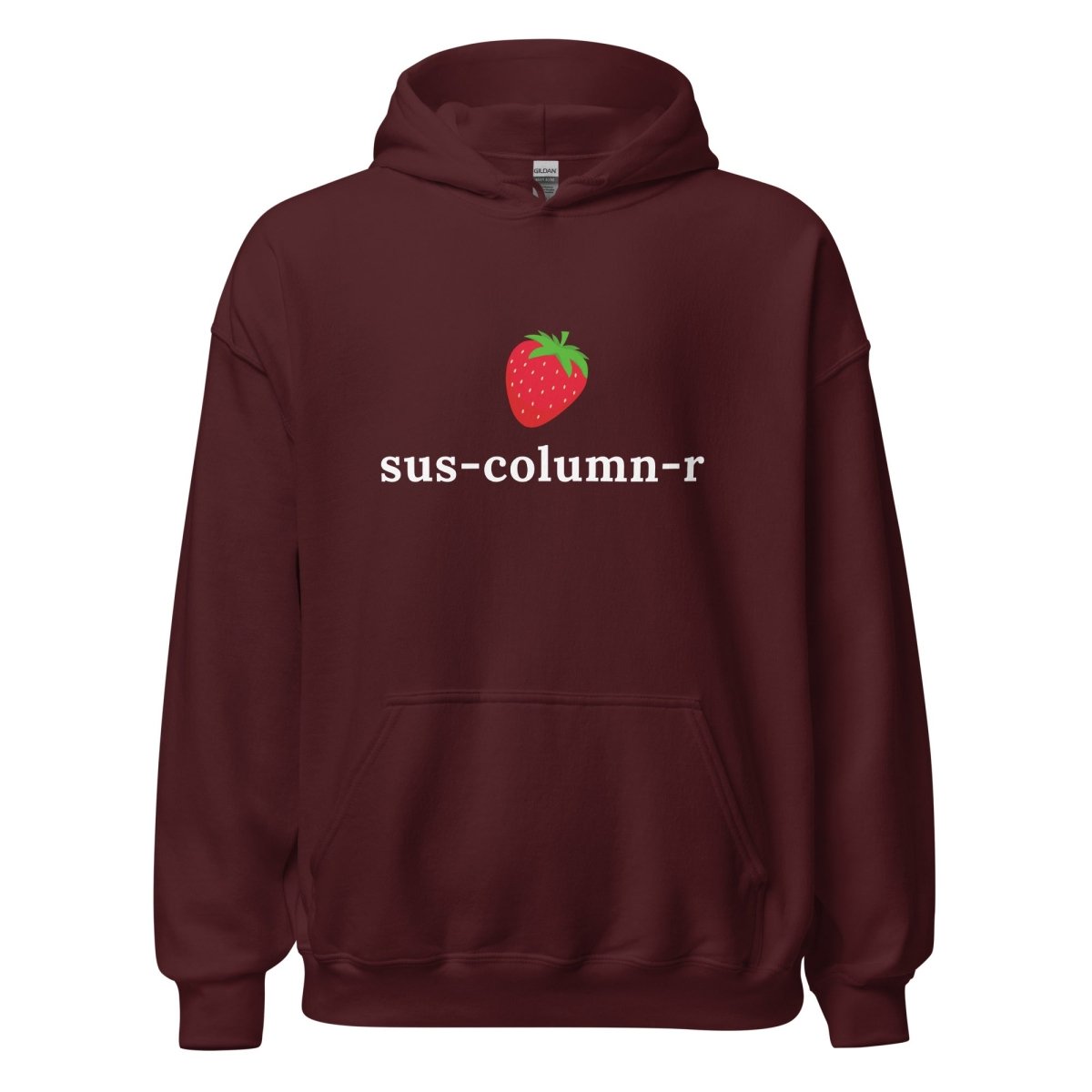 sus - column - r Strawberry Hoodie (unisex) - Maroon - AI Store