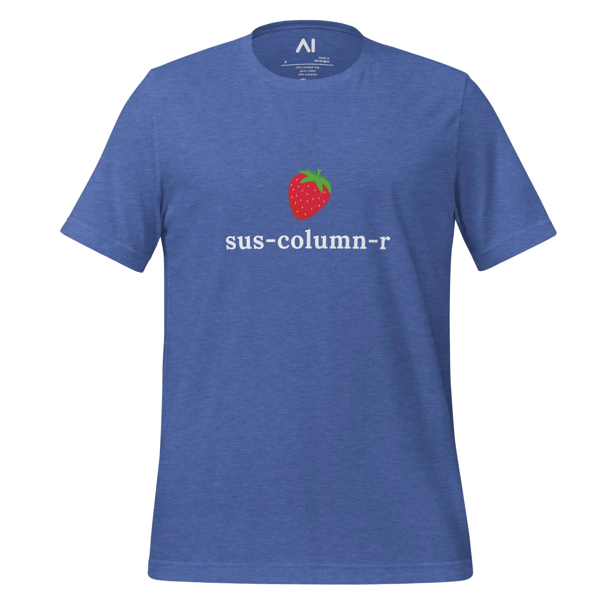 sus-column-r Strawberry T-Shirt (unisex) - Heather True Royal / M