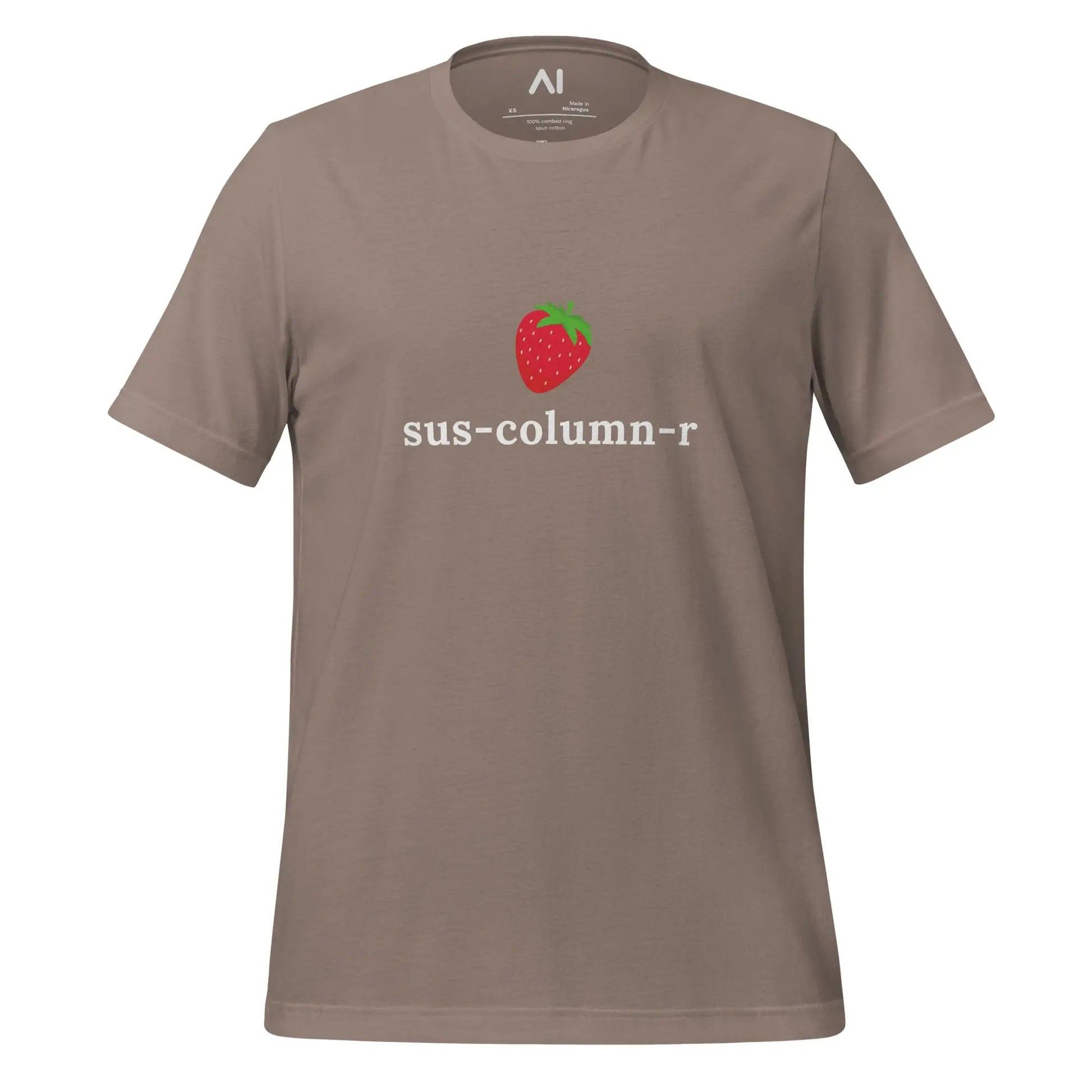 sus-column-r Strawberry T-Shirt (unisex) - Pebble / M