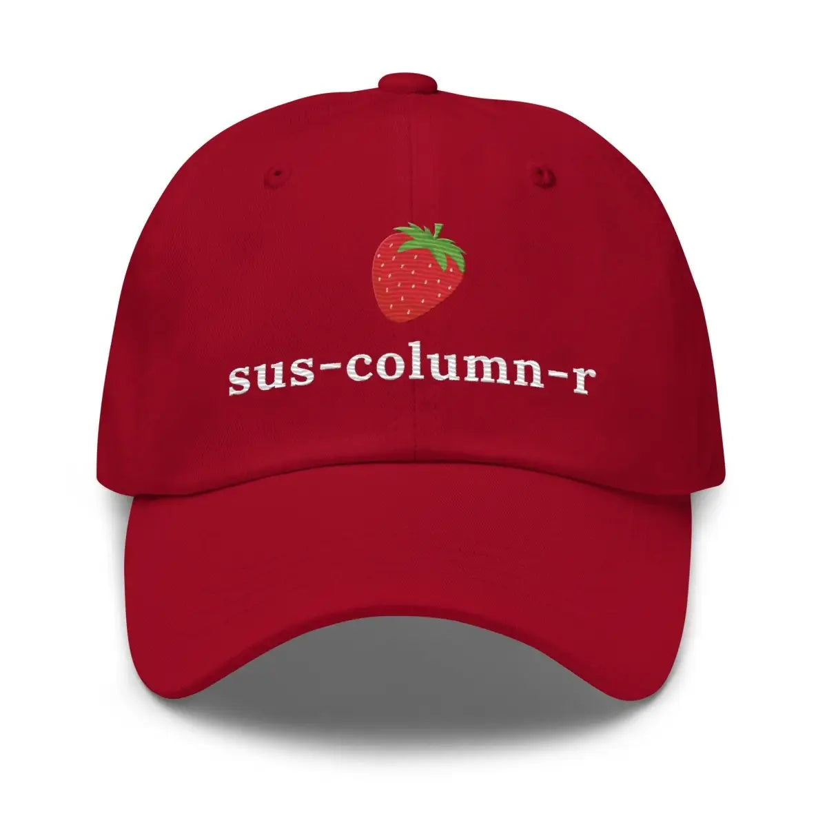 sus-column-r Strawberry True-Color Embroidered Cap - Cranberry