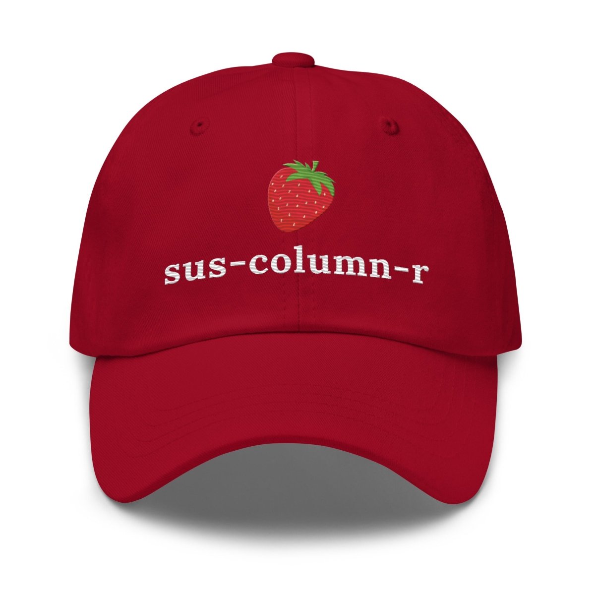 sus - column - r Strawberry True - Color Embroidered Cap - Cranberry - AI Store