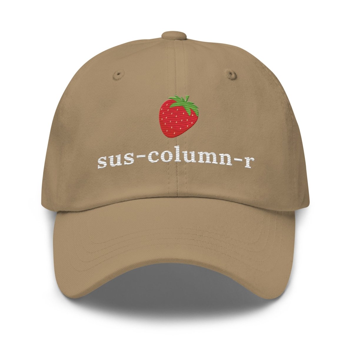 sus - column - r Strawberry True - Color Embroidered Cap - Khaki - AI Store