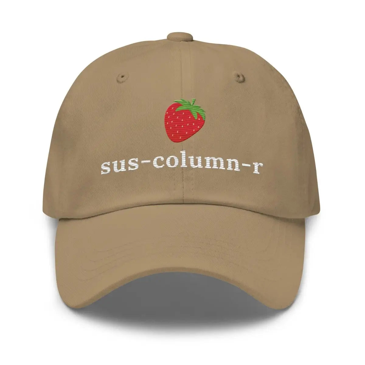 sus-column-r Strawberry True-Color Embroidered Cap - Khaki