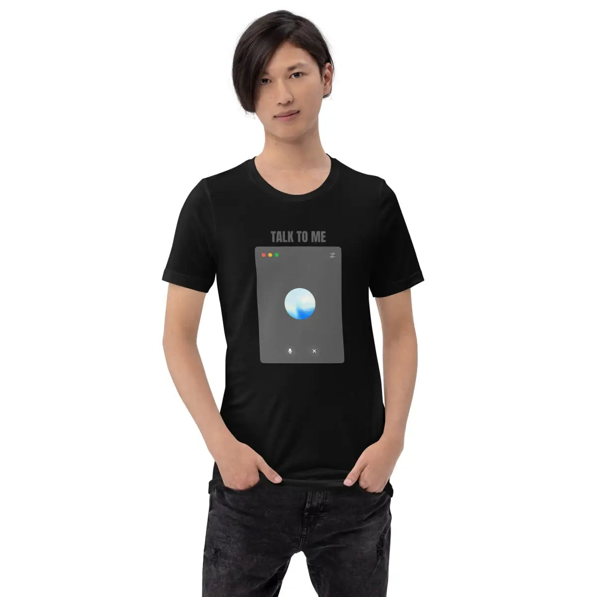 The Talk to me Advanced Voice Mode on Desktop T-shirt (unisex).