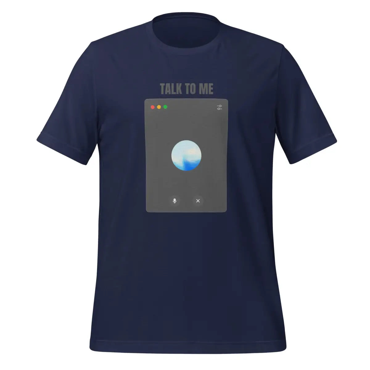 The Talk to me Advanced Voice Mode on Desktop T-shirt (unisex) Navy / m.