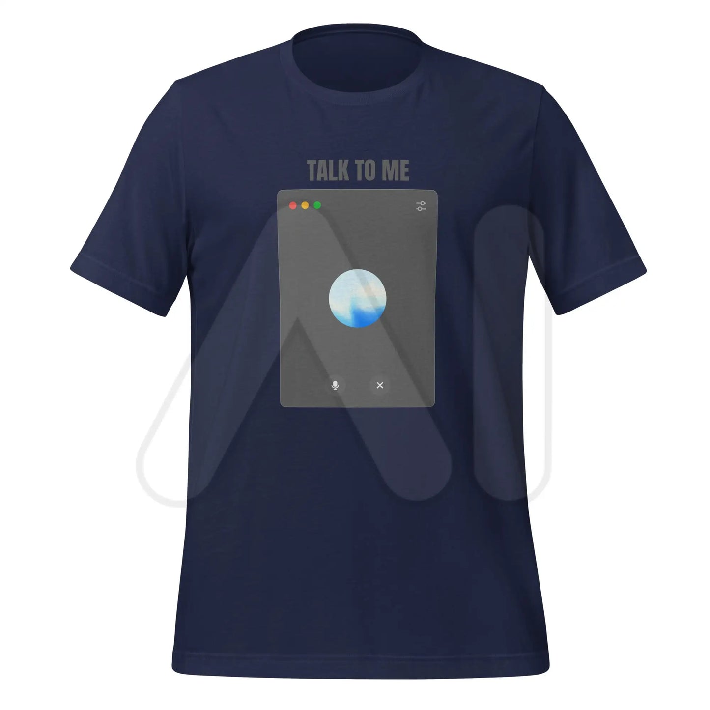 The Talk to me Advanced Voice Mode on Desktop T-shirt (unisex) Navy / m.