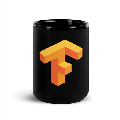 TensorFlow 1 Icon Black Glossy Mug - 15 oz