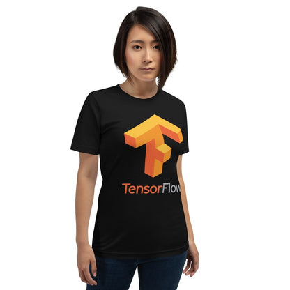TensorFlow 1 Large Stacked Logo T - Shirt (unisex) - Black - AI Store