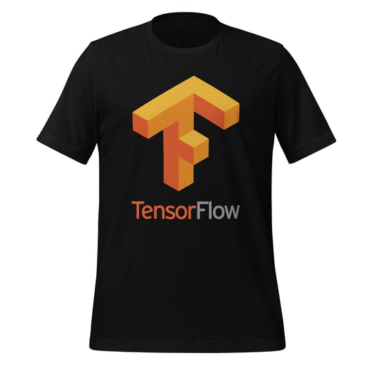 TensorFlow 1 Large Stacked Logo T - Shirt (unisex) - Black - AI Store