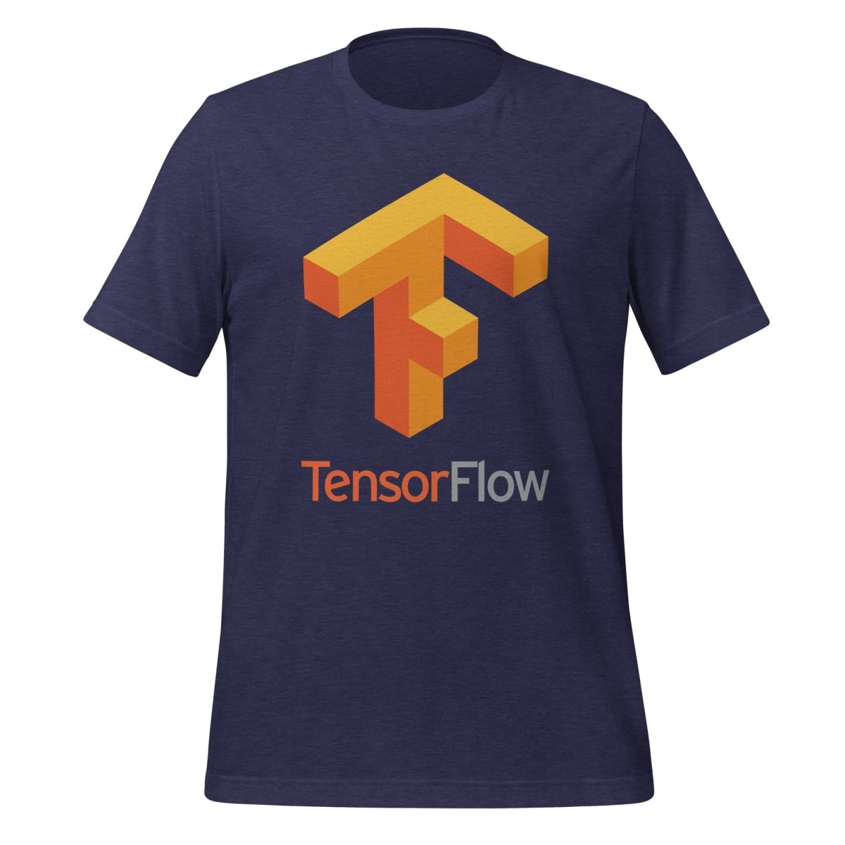 TensorFlow 1 Large Stacked Logo T - Shirt (unisex) - Heather Midnight Navy - AI Store