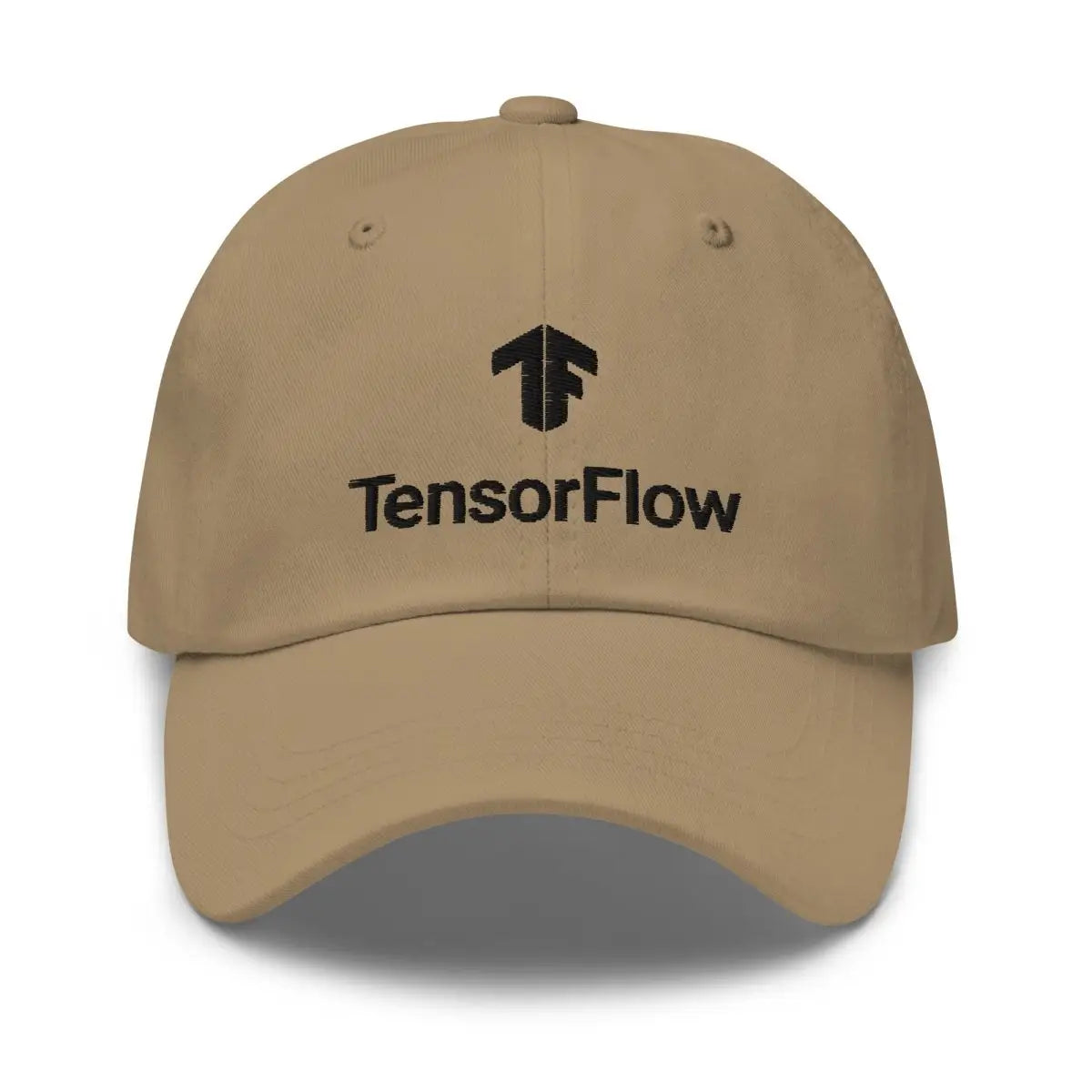 TensorFlow 2 Black Stacked Logo Cap - Khaki