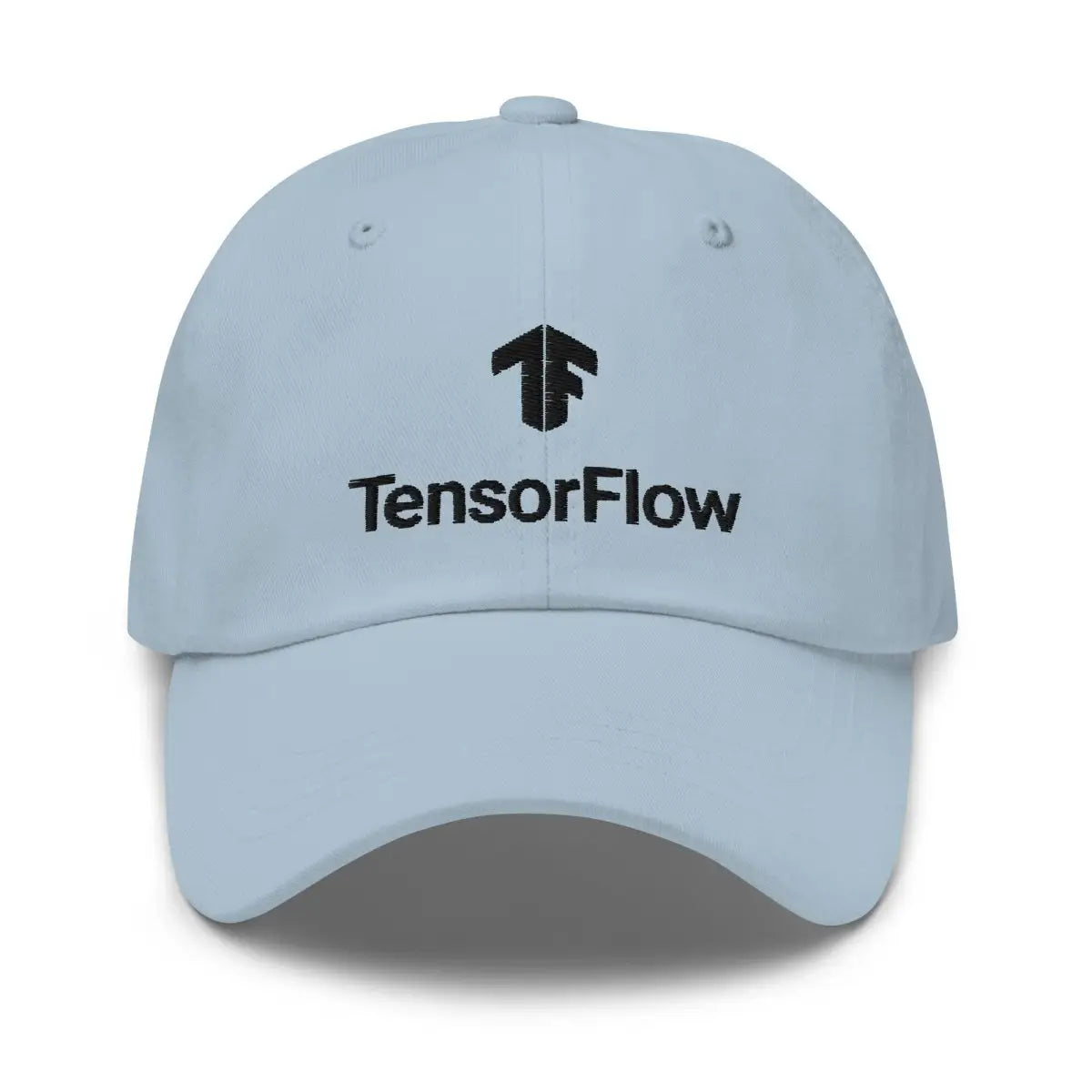 TensorFlow 2 Black Stacked Logo Cap - Light Blue