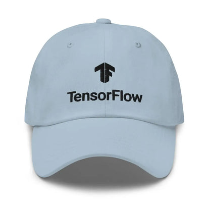 TensorFlow 2 Black Stacked Logo Embroidered Cap - Light Blue