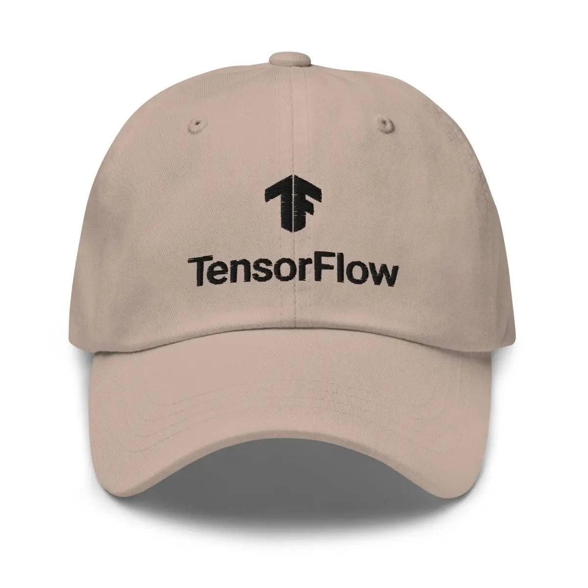 TensorFlow 2 Black Stacked Logo Cap - Stone