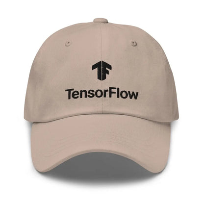 TensorFlow 2 Black Stacked Logo Embroidered Cap - Stone