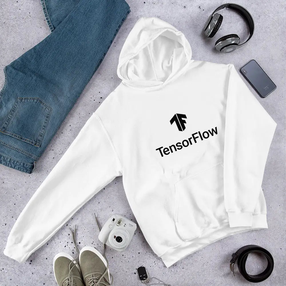 TensorFlow 2 Black Stacked Logo Hoodie (unisex)